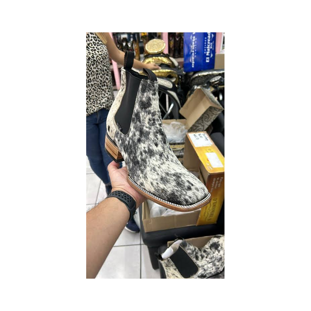 Cowhide Hair Leather Boots